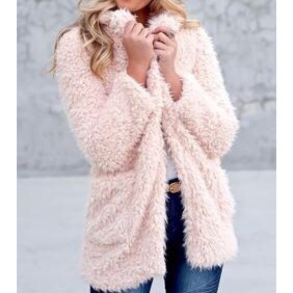 Kala Vella Soft Pink Fuzzy Coat - Picture 2 of 8